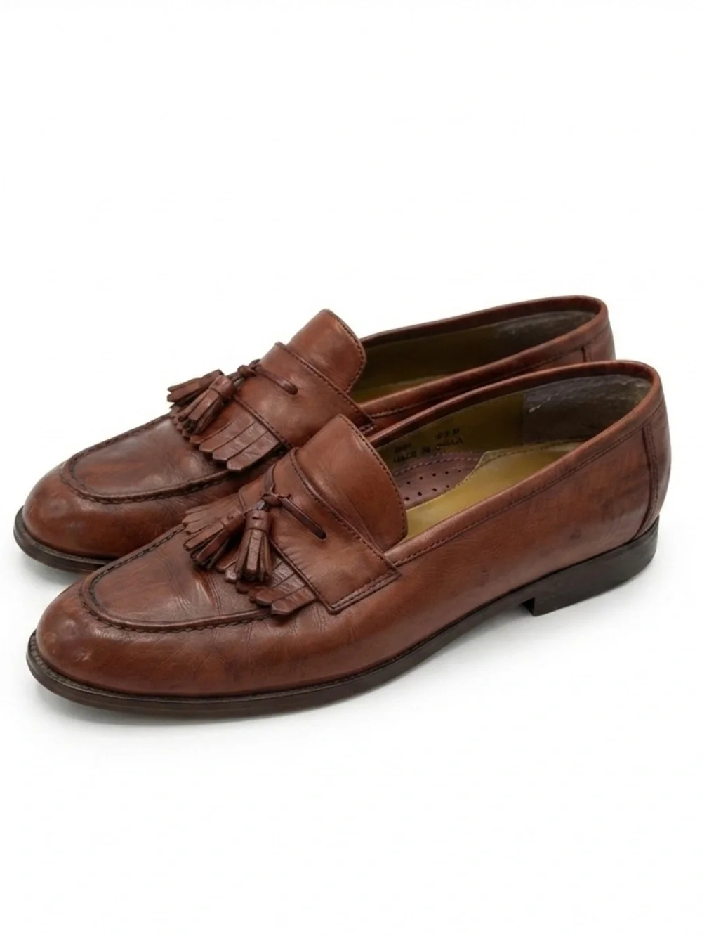Angelo Cellini Brown Leather Tassel Dress Loafers- Regency Collection